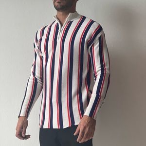 TOPMAN turtle neck stripe zip up sweater